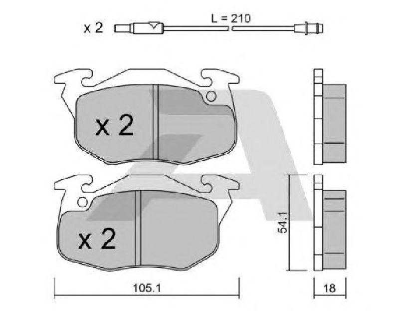 AISIN BPPE-1003 - Brake Pad Set, disc brake Front Axle PEUGEOT