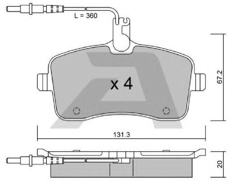 AISIN BPPE-1009 - Brake Pad Set, disc brake Front Axle PEUGEOT