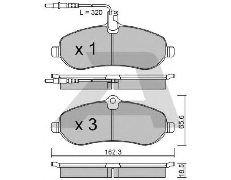 AISIN BPPE-1010 - Brake Pad Set, disc brake Front Axle FIAT, PEUGEOT, CITROËN, TOYOTA