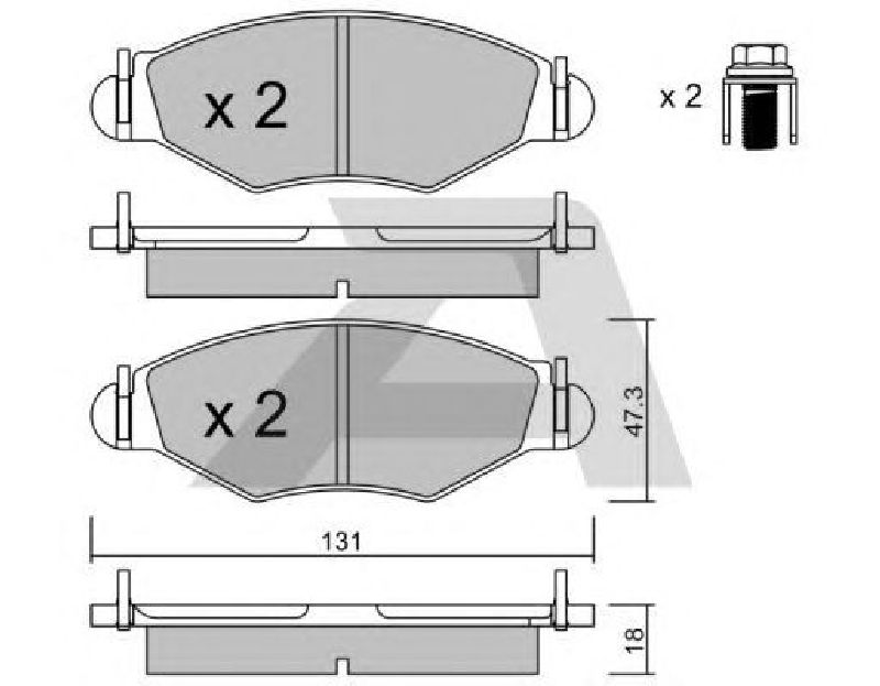 AISIN BPPE-1012 - Brake Pad Set, disc brake Front Axle PEUGEOT