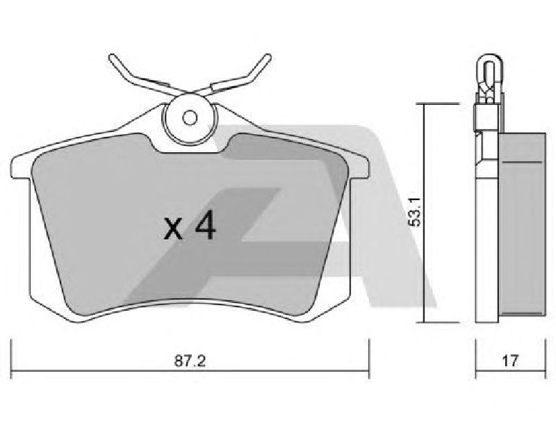 AISIN BPPE-2002 - Brake Pad Set, disc brake SEAT, VW, CITROËN, PEUGEOT, LANCIA, SKODA, AUDI, FIAT, RENAULT