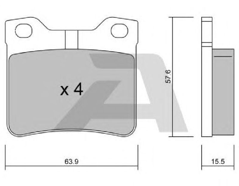 AISIN BPPE-2008 - Brake Pad Set, disc brake Rear Axle PEUGEOT