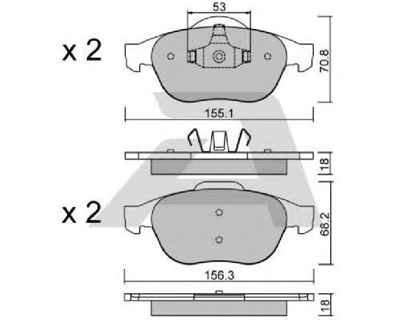 AISIN BPRE-1003 - Brake Pad Set, disc brake Front Axle RENAULT