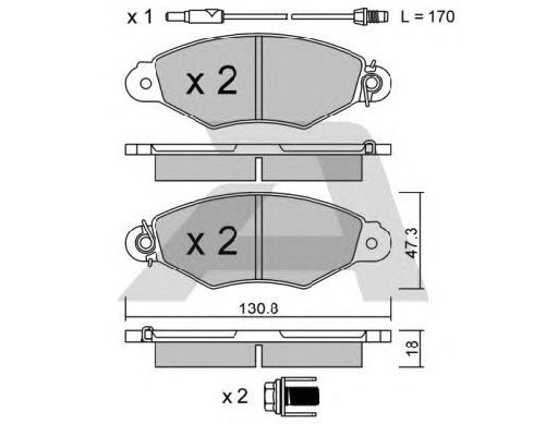 AISIN BPRE-1007 - Brake Pad Set, disc brake Front Axle RENAULT, NISSAN