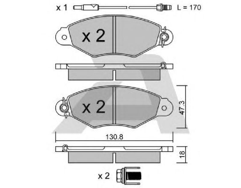 AISIN BPRE-1007 - Brake Pad Set, disc brake Front Axle RENAULT, NISSAN