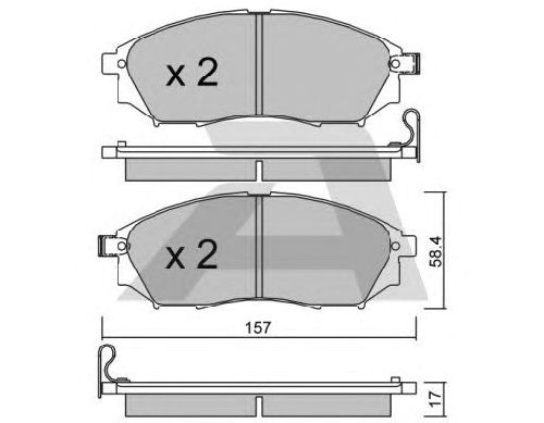 AISIN BPRE-1011 - Brake Pad Set, disc brake Front Axle NISSAN, RENAULT