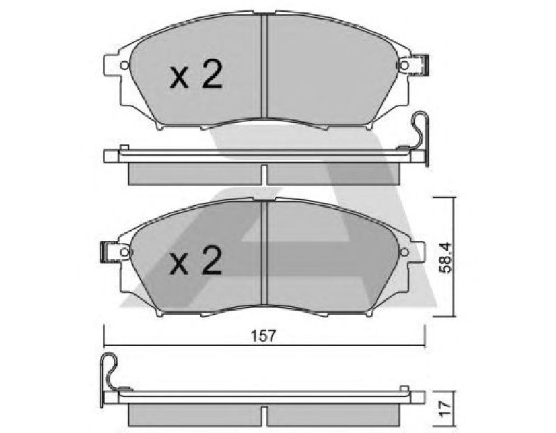 AISIN BPRE-1011 - Brake Pad Set, disc brake Front Axle NISSAN, RENAULT