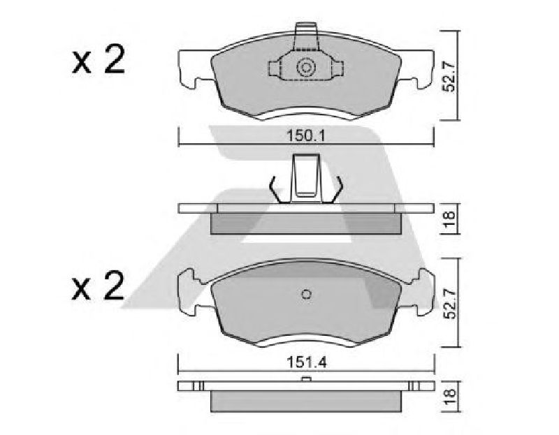 AISIN BPRE-1012 - Brake Pad Set, disc brake Front Axle DACIA, RENAULT, LADA