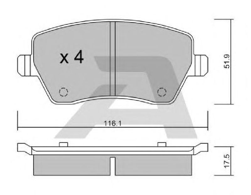 AISIN BPRE-1901 - Brake Pad Set, disc brake Front Axle RENAULT, DACIA, NISSAN, LADA, MERCEDES-BENZ