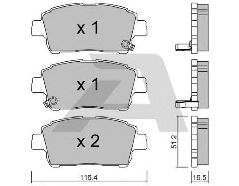 AISIN BPTO-1004 - Brake Pad Set, disc brake