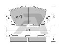 AISIN BPTO-1005 - Brake Pad Set, disc brake Front Axle TOYOTA