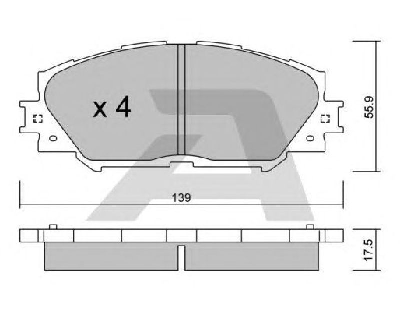 AISIN BPTO-1007 - Brake Pad Set, disc brake Front Axle TOYOTA, SUBARU