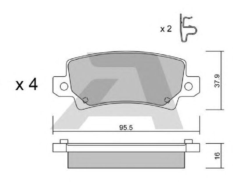 AISIN BPTO-2001 - Brake Pad Set, disc brake