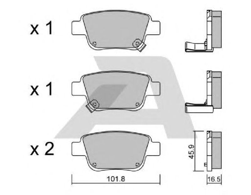 AISIN BPTO-2002 - Brake Pad Set, disc brake