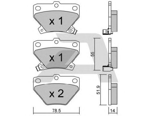 AISIN BPTO-2005 - Brake Pad Set, disc brake