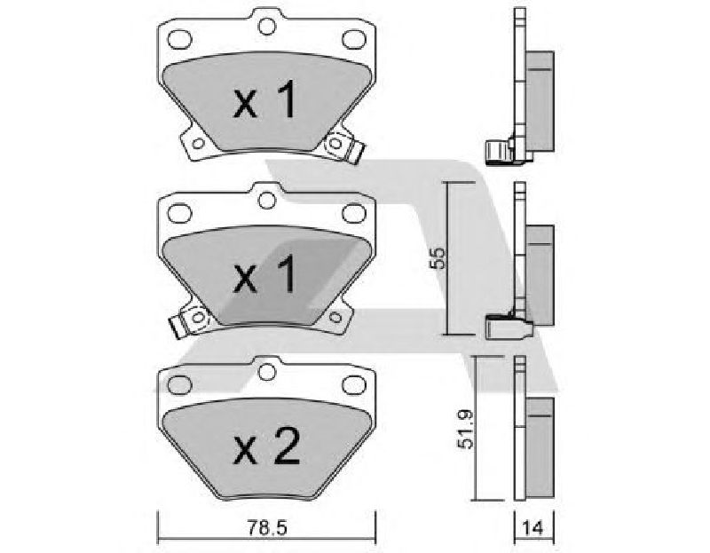 AISIN BPTO-2005 - Brake Pad Set, disc brake