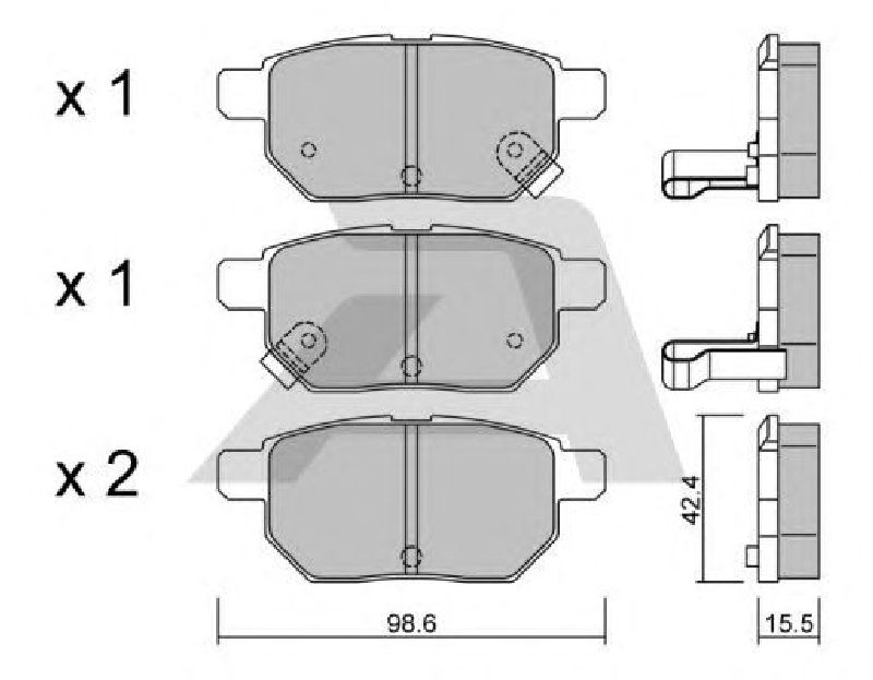 AISIN BPTO-2006 - Brake Pad Set, disc brake Rear Axle TOYOTA, SUBARU