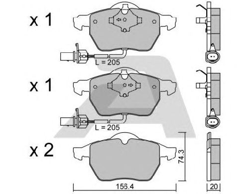 AISIN BPVW-1010 - Brake Pad Set, disc brake Front Axle AUDI, SEAT