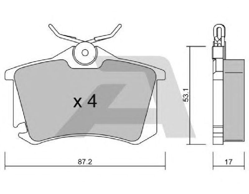 AISIN BPVW-2008 - Brake Pad Set, disc brake Rear Axle AUDI, VW