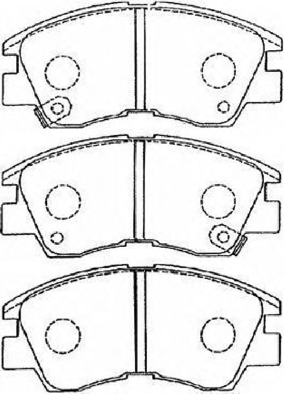 AISIN D1N033 - Brake Pad Set, disc brake Front Axle MITSUBISHI