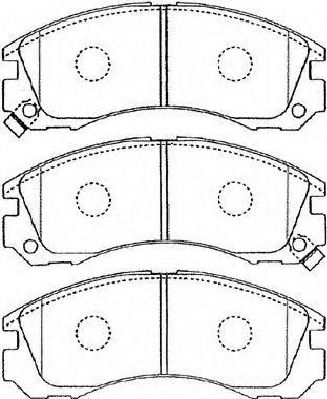 AISIN D1N034 - Brake Pad Set, disc brake Front Axle MITSUBISHI