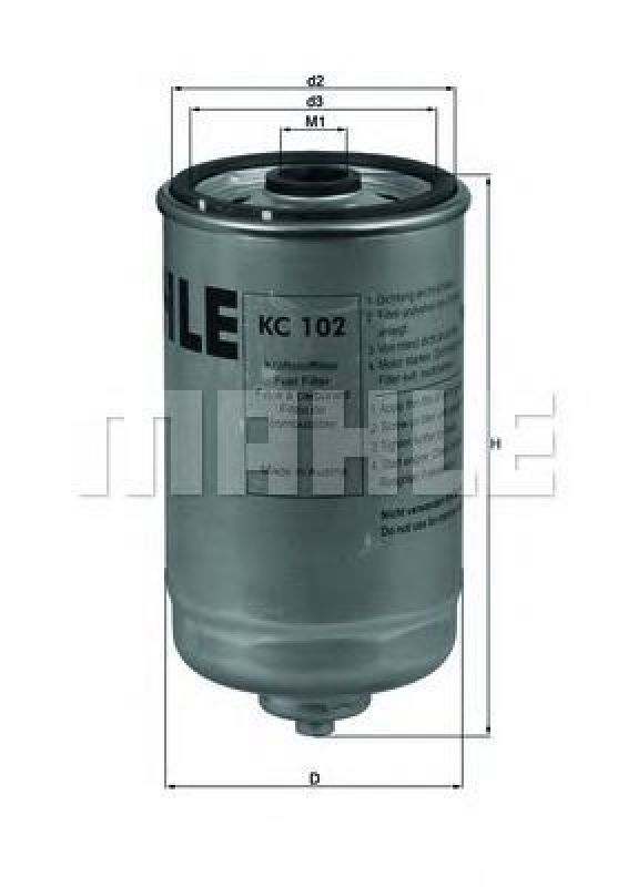 KC 102 KNECHT 78432569 - Fuel filter MAN, NEOPLAN, MERCEDES-BENZ, SETRA, ERF, SOLARIS, VAN HOOL, FENDT