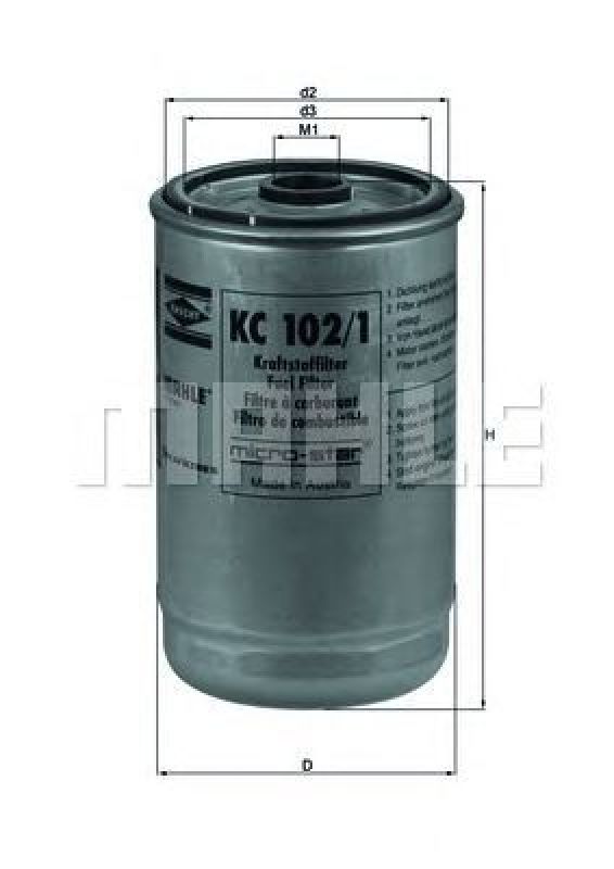 KC 102/1 KNECHT 78432726 - Fuel filter MAN