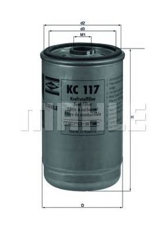 KC 117 KNECHT 78562290 - Fuel filter DAF, NEOPLAN, SOLARIS