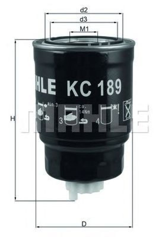 KC 189 KNECHT 76830095 - Fuel filter NISSAN