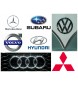 Logos of manufacturers and images of models cars