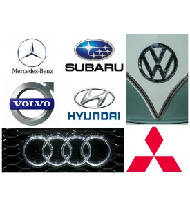 Logos of manufacturers and images of models cars
