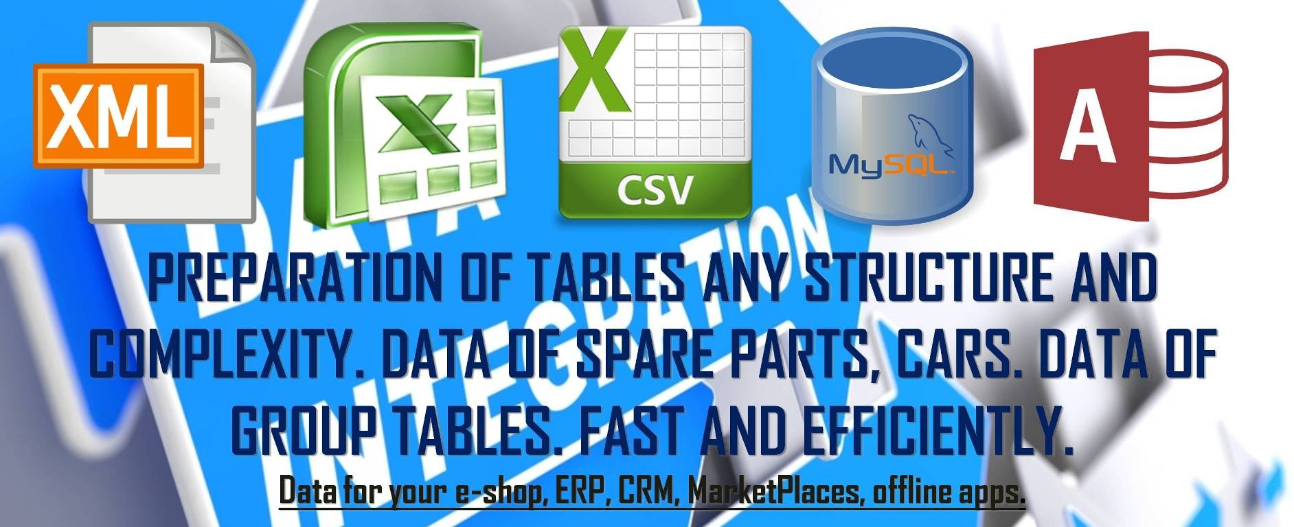 Preparation CSV/XLSX/XML - tables any structure